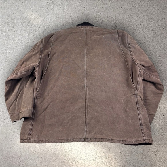 Carhartt C02 CHT‎ Brown Button Up Jacket Size 3XL XXXL Chore Coat Blanket Lined - Picture 4 of 6